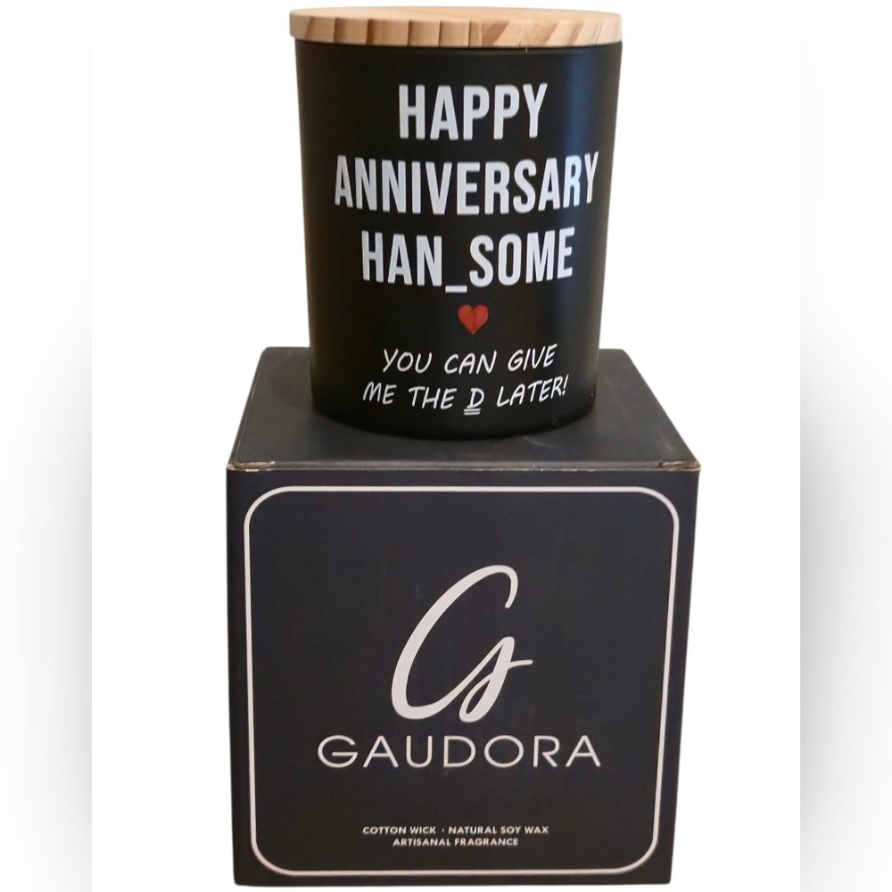 Gaudora Anniversary Candle Vanilla Lavender Scented 10oz Nauty Message Candle